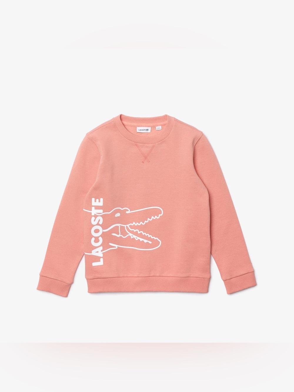 Lacoste Crew Neck Pink Crocodile Printed Sweatshirt Long Sleeve 3T Toddler Baby